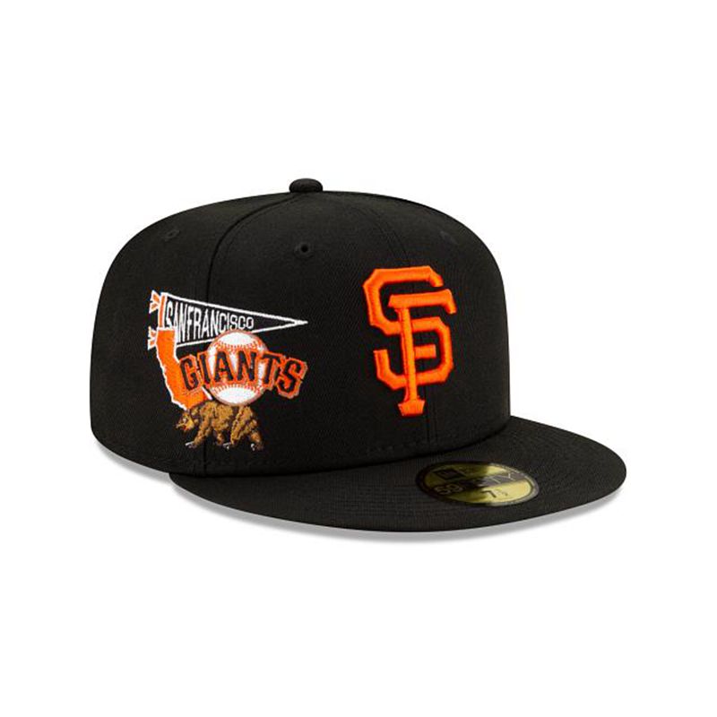 MLB San Francisco Giants City Patch 59Fifty Fitted (LID2158) - Black New Era Caps